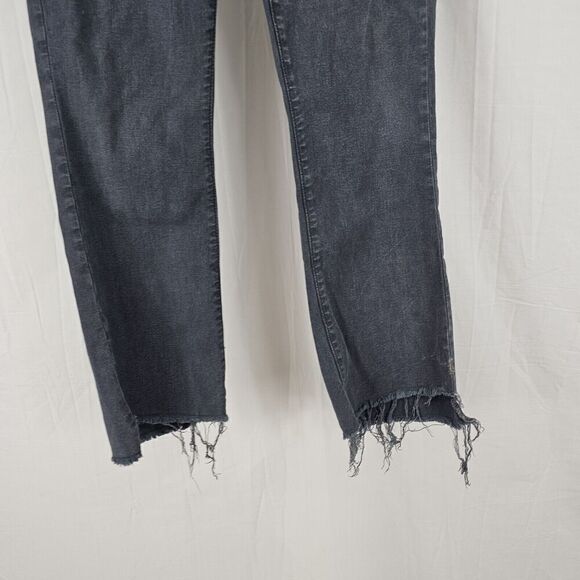 MOTHER The Insider Crop Step Fray Cropped Bootcut Jeans Train Stops Size 26 - Picture 5 of 14